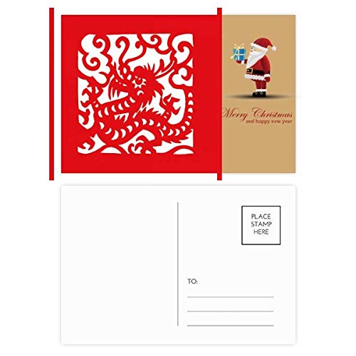 Cartes postales dragon chinois et Père Noël en papier pour des vœux enfin originaux