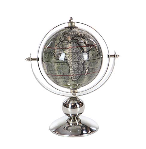 Deco 79 Stainless Steel Globe, 8" X 5" X 9", Silver #TOP1
