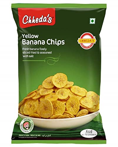 Image of Chheda's - Yellow Banana Chips - Banana Wafers - Crispy Chips - Tasty Yummy Snacks - 300 Gm Pack of 1
