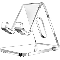 Soporte Celular Acrilico Lucrave Soporte acrílico para teléfono celular, soporte transparente de 5 mm de grosor, adecuado para iPhone 14 13 Pro Max, todos los teléfonos inteligentes de 4 a 8 pulgadas