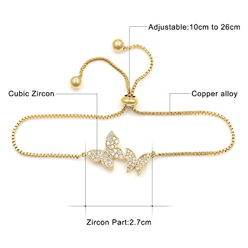 WeimanJewelry Love Gift Cubic Zirconia CZ Bridal Butterfly Adjustable Bracelet for Women2