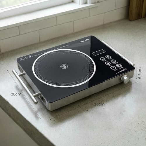 Image of iBELL IBL CROWN 22, 2000W Infrared Induction Cooktop |2 year warranty, Touch Panel, Temp Control & Energy Efficient, Compatible with All Cookwares (Black)
