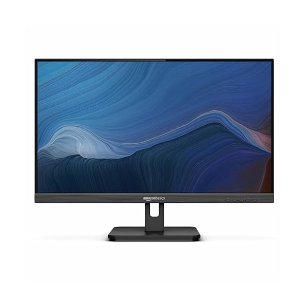 Amazon Basics 24-inch IPS Monitor 75 Hz Powered with AOC Technology FHD 1080P HDMI, Display Port and VGA Input VESA Compatible Built-in Speakers for Office and Home, Black