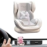 ぬいぐるみ チャイルドシート ドールカーシートベントクリップ 小さな人形の安全シート [YEZHU新登場] リアルなエアベントスモールプラッシュおもちゃのカーシート 車用のぬいぐるみの人形シート 装飾デスクトップ飾り(グレー)