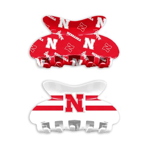Littlearth NCAA Womens NCAA Team Hair Claw Set Nebraska Cornhuskers One Size Nebraska Cornhuskers