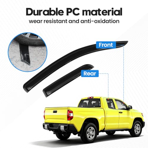 Image of FIILINES Rain Guards for Toyota Tundra Extended Cab 2017-2021