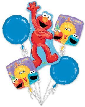 ELMO #1 1st First Birthday PARTY Sesame Street Mylar BALLOONS Set Kit Bouquet