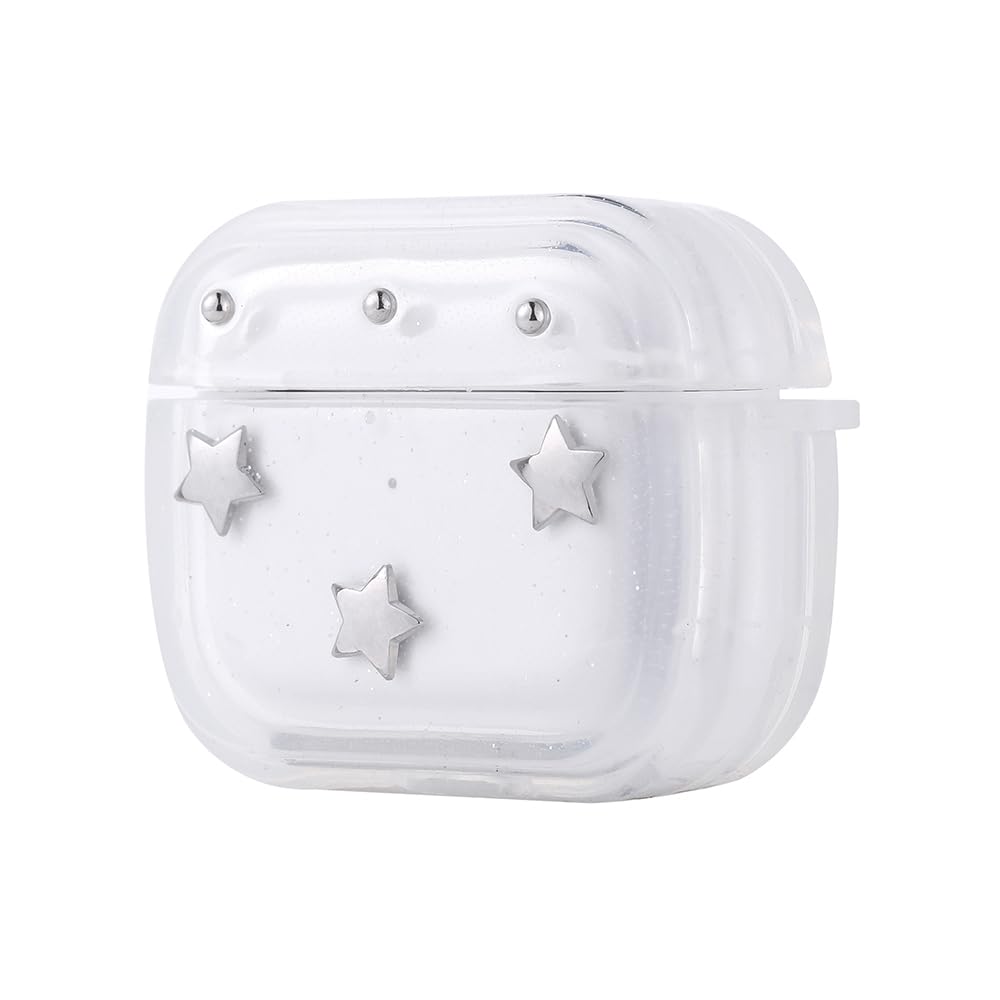Zore Apple ile uyumlu Airpods 3. Nesil Zore Airbag 44 Airbag Tasarımlı Simli Şeffaf Kutup Kılıf Yıldız