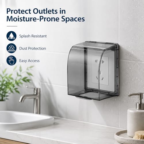 Prise extérieure verticale étanche avec couvercle de protection verrouillable pour boîtier mural