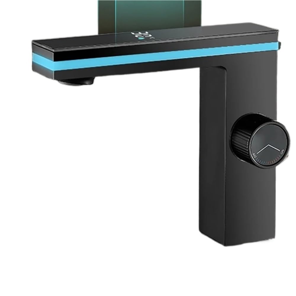 Robinet mitigeur noir intelligent LED avec affichage de température