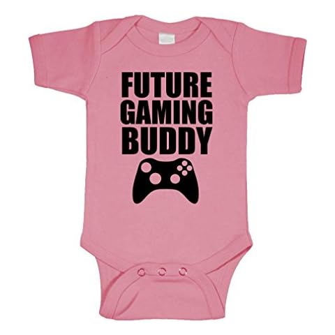 Live Nice FUTURE GAMING BUDDY - gamer daddy - Cotton Infant Bodysuit, 6m, Pink Cover