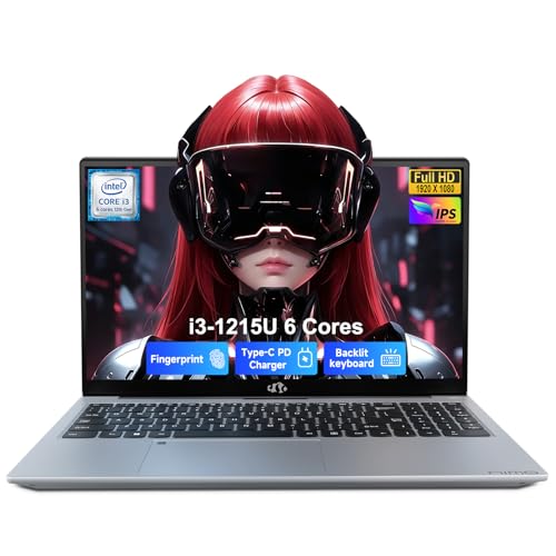 Image of NIMO 15.6 inch FHD Laptop, Inter 6-Core i3-1215U 16GB RAM 512GB SSD (Up to 4.4GHz, Beat R5 7520U) Computer with 180 Viewing Wi-Fi 6 Backlit KB 2-Yr Warranty 65W Fast PD, for Business School and Home