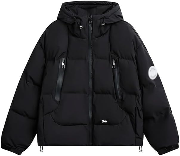 Retro Hooded Cotton Padded Jacket for Both Men Women Warm Winter Coat