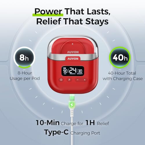 Image of AUVON Wireless 24 Modes TENS Unit Muscle Stimulator for Pain Relief, 6 Pads | Rechargeable EMS Massager, Smart Pocket-Size TENS Machine, Drug-Free Pain Relief for Neck, Back & Shoulder, 6 Premium Pads