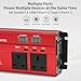 Power Inverter 1200W Car Power Inverter DC 12V/24V to 200V-240V AC, Car Inverter with LED Display, Inverters with 3 UK Sockets and 3 USB Ports and 1 Type-C Port, for Travel Camping