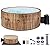Goplus Inflatable Hot Tub, 4-6 Person 72” Round Pool Hottub w/120 Air Jets, Heater Pump, Control Panel, Filter Cartridges, Insulated Cover, Ground Cloth, Portable Outdoor Water SPA