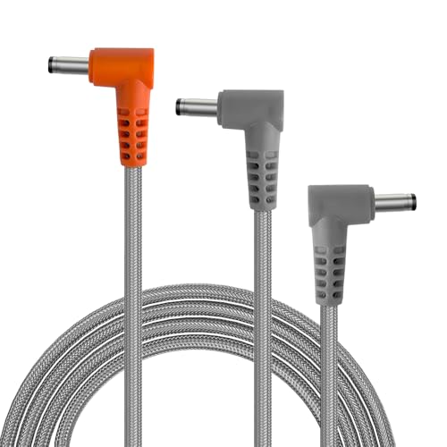 Voango 空調作業服 ファンケーブル 7.4V～43V汎用 L字型 DCプラグ 外径3.8/内径1.35mm DC to DCコード 空調作業服ファンバッテリー用 予備交換用 配線ケーブルのみ (1本)のサムネイル