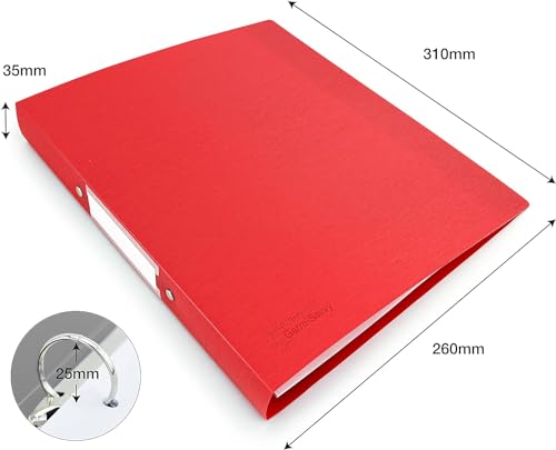 Image of 2D Ring Binder File,Plastic File Folder A /4 Size Tough & Durable Ring Binder (A /4 2D RING BINDER RED - 2)