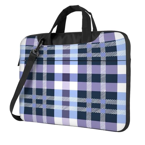 Funda para portátil cuadros azul púrpura blanco 15.6" miniatura 1
