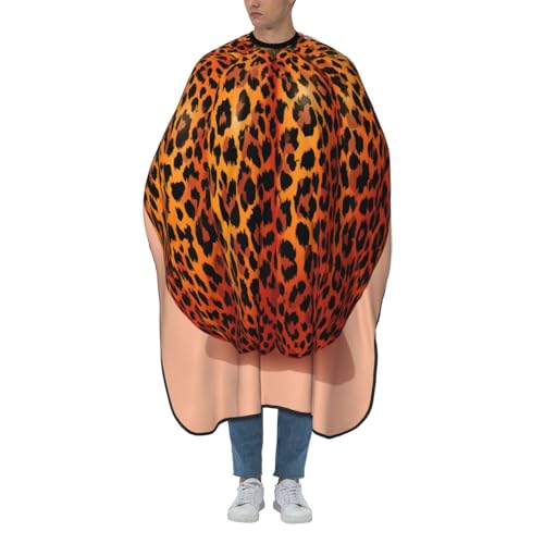 Delantal de corte de pelo antimanchas para adultos diseño leopardo