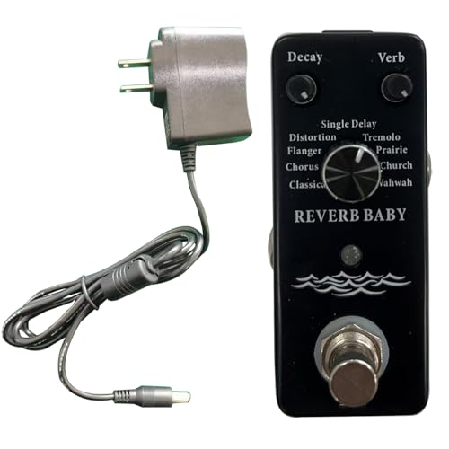 ISET Black Reverb Baby Reverb Guitar Pedal Mini Single Guitar Effect Pedal With Power Adapter - Les Beatles, Paul McCartney, John Lennon, RIngo Starr, George Harrison ISET Black Reverb Baby Reverb Guitar Pedal Mini Single Guitar Effect Pedal With Power Adapter