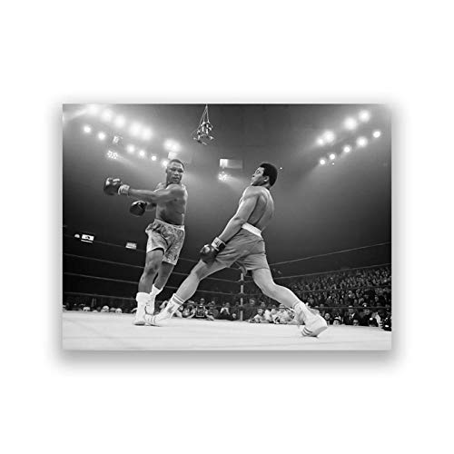 PHGFK Joe Frazier Gegen Muhammad Ali Fotoplakat Der Kampf des Jahrhunderts Im Madison Square Garden In New York City Leinwanddruck Fitnessstudio Dekor 50x70cm Ungerahmt K106