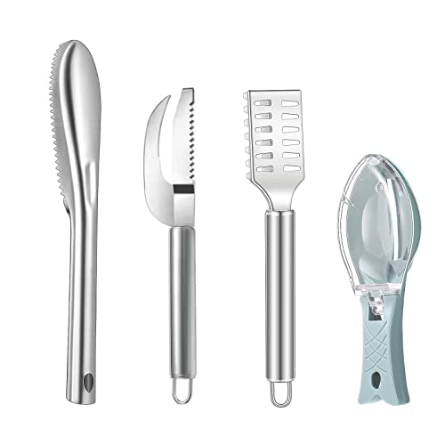 Rumtut 4Pcs Stainless Steel Fish Scale Remover Fish Skin Grater Cleaner Peeler Kitchen Fish Skin Grater Cleaner Peeler For Chefs And Home Cooks #TOP17