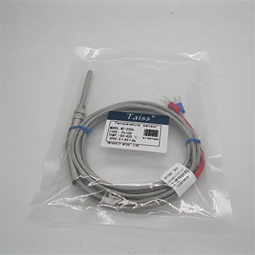 Twtade Stainless Steel Pt100 Rtd Thermistor Temperature Sensor Probe,50Mm / 2" Long Probe Thermocouple, Probe Diameter :5Mm / 0.2" (Temperature Rang: -50~420°C) 5Mm X 50Mm X 2M Mt-225A 50Mm #TOP6