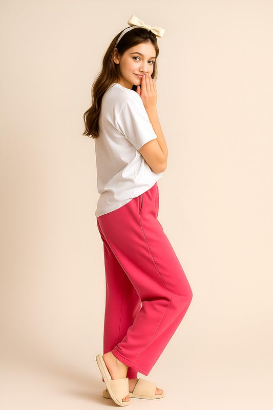 Image of My Swag Womens Cotton Nightwear Set | Dreamy Nights Printed T-Shirt with Relaxed Fit Pajama | Perfect for Sleep & Home