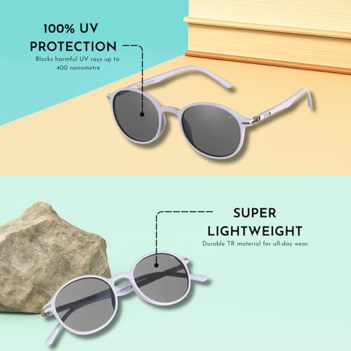 Image of ENRICO Classic Round Polarized Glasses for Men & Women | Full Rim Round Stylish Polarised Sunglasses Man & Women |100% UV Protected