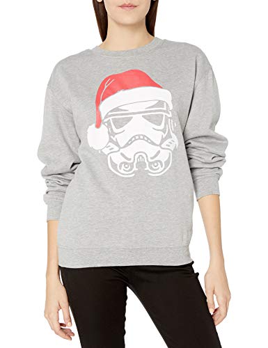 Star Wars Women's Ugly Christmas Crew Sweatshirt, Stormtrooper/Light Heather Grey, X-Large