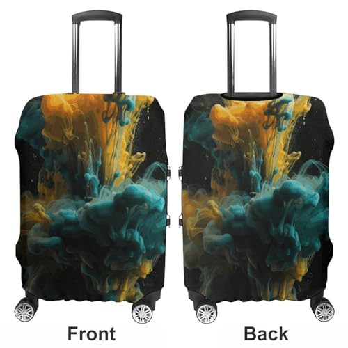 Colored Liquid Travel Luggage Cover Anti-scratch Suitcase Cover Elastic Suitcase Protective Cover Fits 19-32 Inch Luggage S3