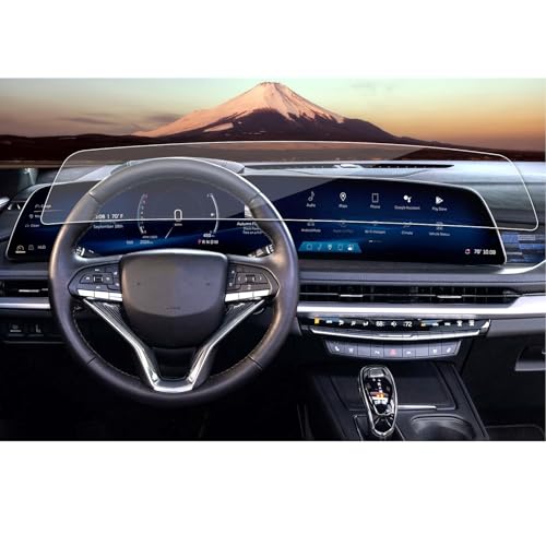 SXCY for 2026 Cadillac Lyriq Tempered Glass Screen Protector 33 Inch for 2023-2026 Cadillac Lyriq Accessories 2025 2026 Cadillac Optiq/2026+ Cadillac Vistiq Navigation Infotainment Display Touch Screen Protector