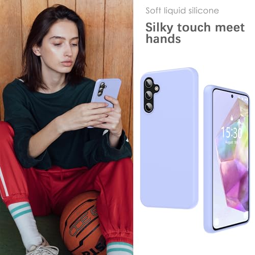 Image of YATWIN Silicone Back Case for Samsung Galaxy A35, Soft-Touch Phone Back Cover for Samsung Galaxy A35 - Lilac