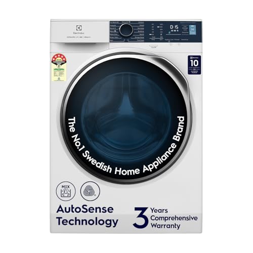 Image of Electrolux 8kg 5 Star Front Load Washing Machine, 3 Year Warranty, AutoSense Technology, Full Load Vapour Wash, Hygienic Care, Woolmark, EcoInverter Motor, UltimateCare 500, EWF8024R5WB, White