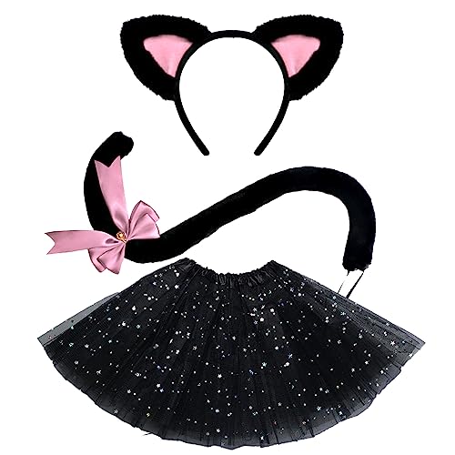 Disfraz de animal con diadema, cola y tutú para Halloween