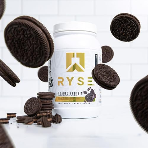 Image of RYSE Loaded Protein Powder - Chocolate Cookie Blast - 25g Whey Protein Isolate & Concentrate with Prebiotic Fiber & MCTs - Low Carb, Low Sugar, Digestive-Friendly - 54 Servings / 4 lb Tub