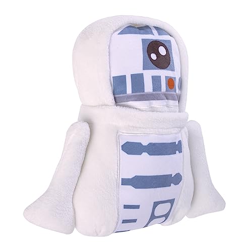 Image of NoJo Star Wars R2D2 Blue and White Super Soft Character Shaped Toddler Blanket
