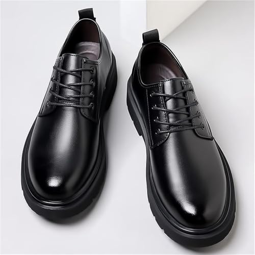 Oxfords Classic Casual Shoes Lace-up Slip Resistant Low Top Business Prom Wedding Suit for Men Breathable Comfy Rubber Sole Leather4
