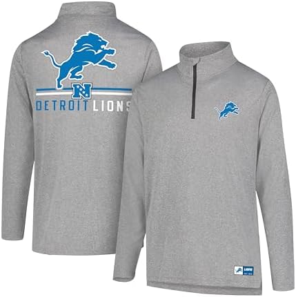 Ultra Game NFL Men's Super Soft Quarter Zip Long Sleeve T-Shirt, ...