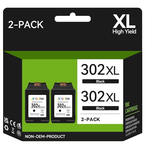 302 Druckerpatronen Schwarz, 302 XL Ersatz für HP 302 Druckerpatronen, 302 Schwarz für HP OfficeJet 5230 3831 5220 3833 3830 5232 DeskJet 3630 3636 3639 Envy 4520 4527 4525 4524 (2er-Pack) 302 Druckerpatronen Schwarz, 302 XL Ersatz für HP 302 Druckerpatronen, 302 Schwarz für HP OfficeJet 5230 3831 5220 3833 3830 5232 DeskJet 3630 3636 3639 Envy 4520 4527 4525 4524 (2er-Pack)