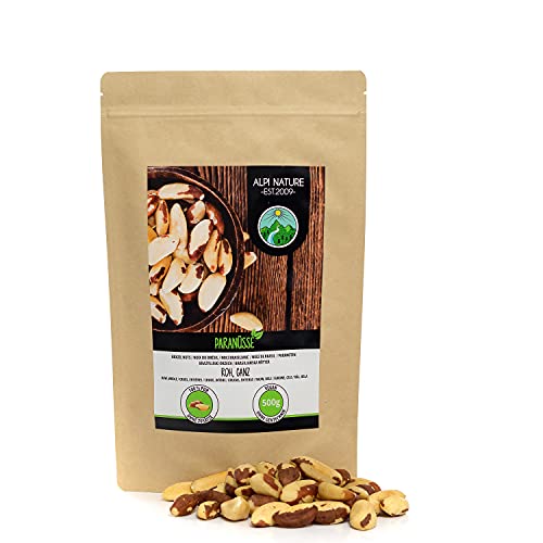 Nueces de Brasil (500g), nueces de Brasil sin sal y naturales, nueces de Brasil enteras de cultivo controlado