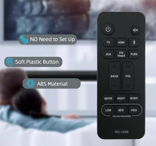 Replacement Remote Control for Denon DHT-S517 DHT-S216H DHT-S216 Soundbar - Thumbnail 2