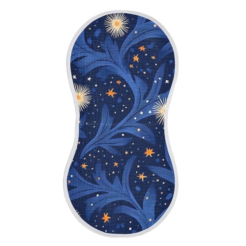 2 Pack Night Sky Muslin Burp Cloths Cotton Absorbent Baby Burping Rags for Boys Girls Soft Newborn Burp Bibs, 22 x 11 Inch