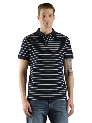 Image of Tommy Hilfiger Solid Regular fit Cotton Polo t-Shirt
