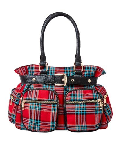 Joe Browns Vintage Tartan Check Buckle Detail Shoulder Bag, Sac Femme, Rouge/Multicolore