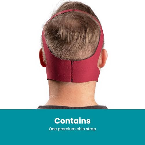 Image of LIFESOURCE - Made in USA Quality - Anti Snore Chin Strap for CPAP Users, Hook-Free Non-Adjustable Design, Ruby, Breathable & Latex-Free, Comfortable Sleep Support, Sizes S /M /L