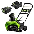 Greenworks 60V 20" Brushless Cordless Snow Blower (Single-Stage), 5.0 Ah Battery and Charger Included