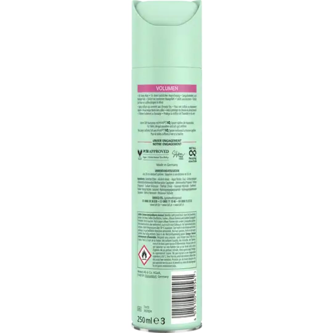 Mit Pufai Grocery, Taft Haarspray Volumen feines Haar Halt 4 Spray Haarspray 250 Mililiter x 10 Stück