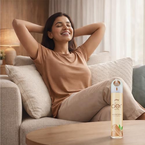 Image of Godrej aer Spray | Room Freshener for Home & Office - Sandal Bliss (180 ml) | Long-Lasting Fragrance